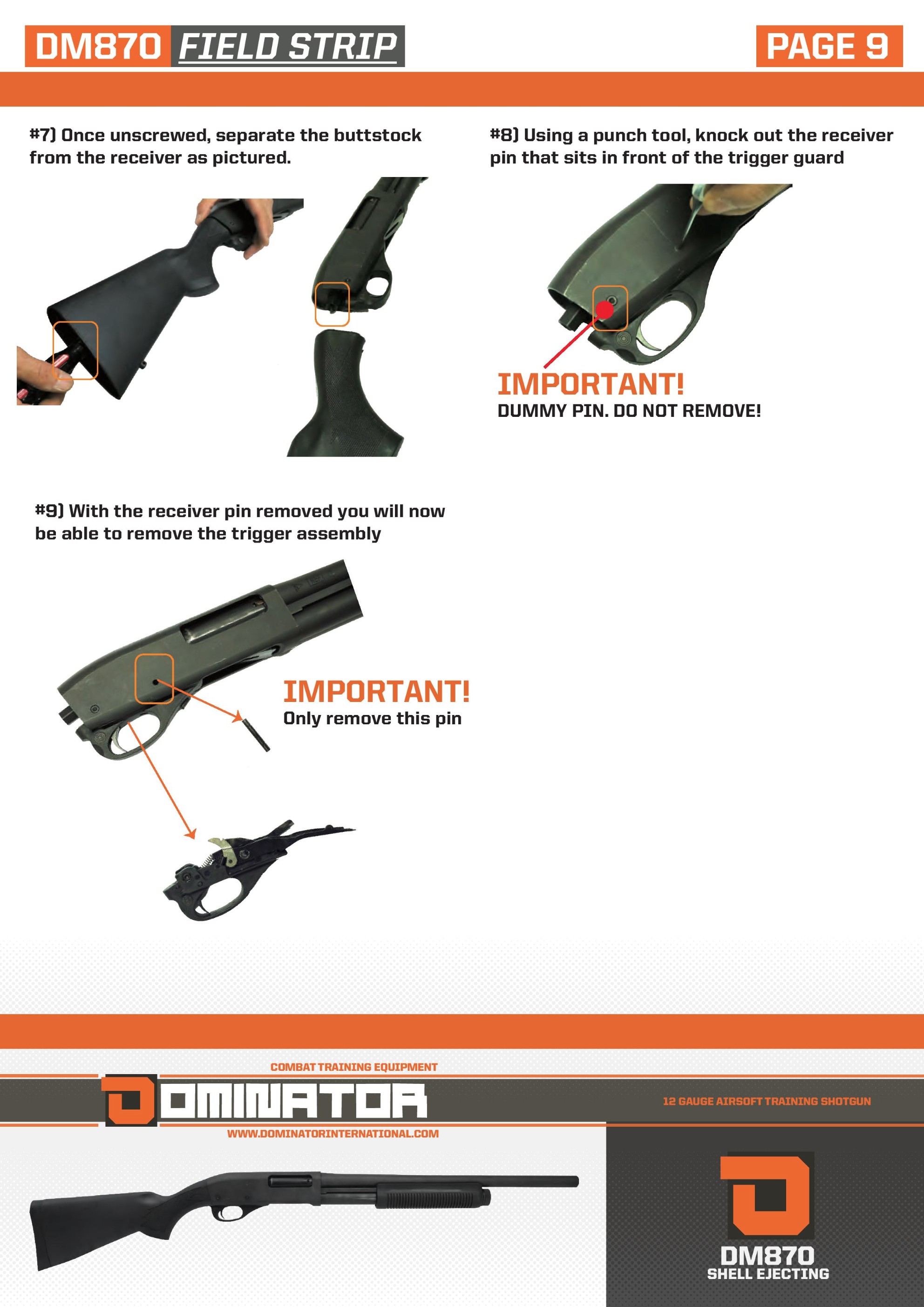 Dominator DM870 Operator Guide